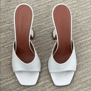 Amina Muaddi Elegant White Mules